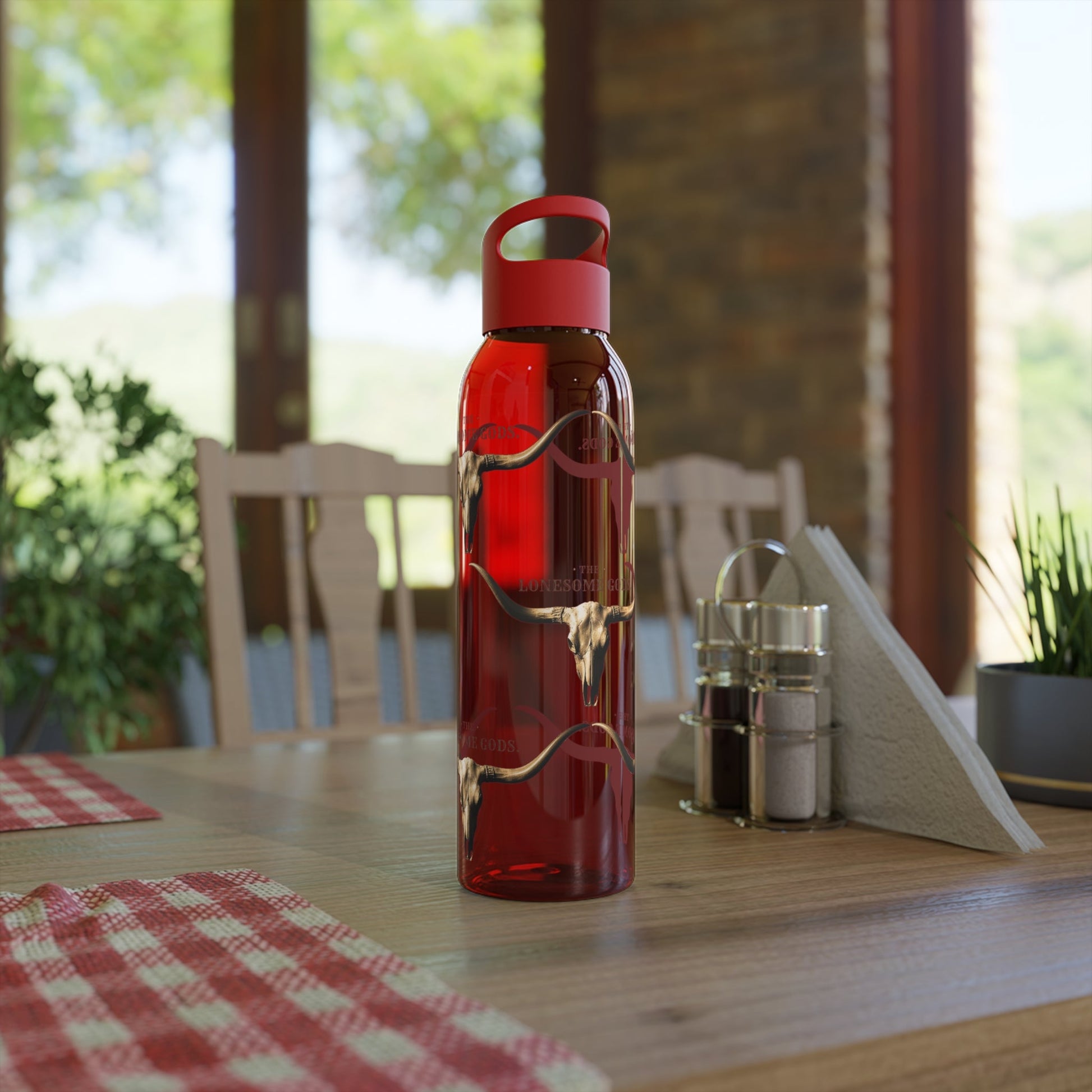 The Lonesome Gods Longhorn Logo Water Bottle - SJM Print Store