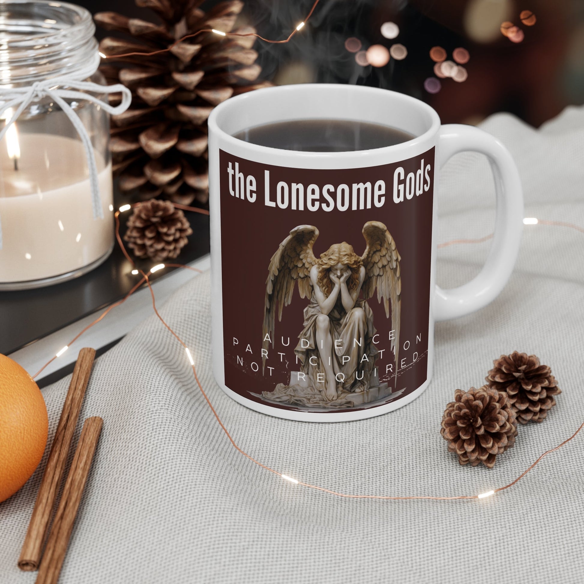 The Lonesome Gods Mug Audience Participation Not Required Mug - SJM Print Store