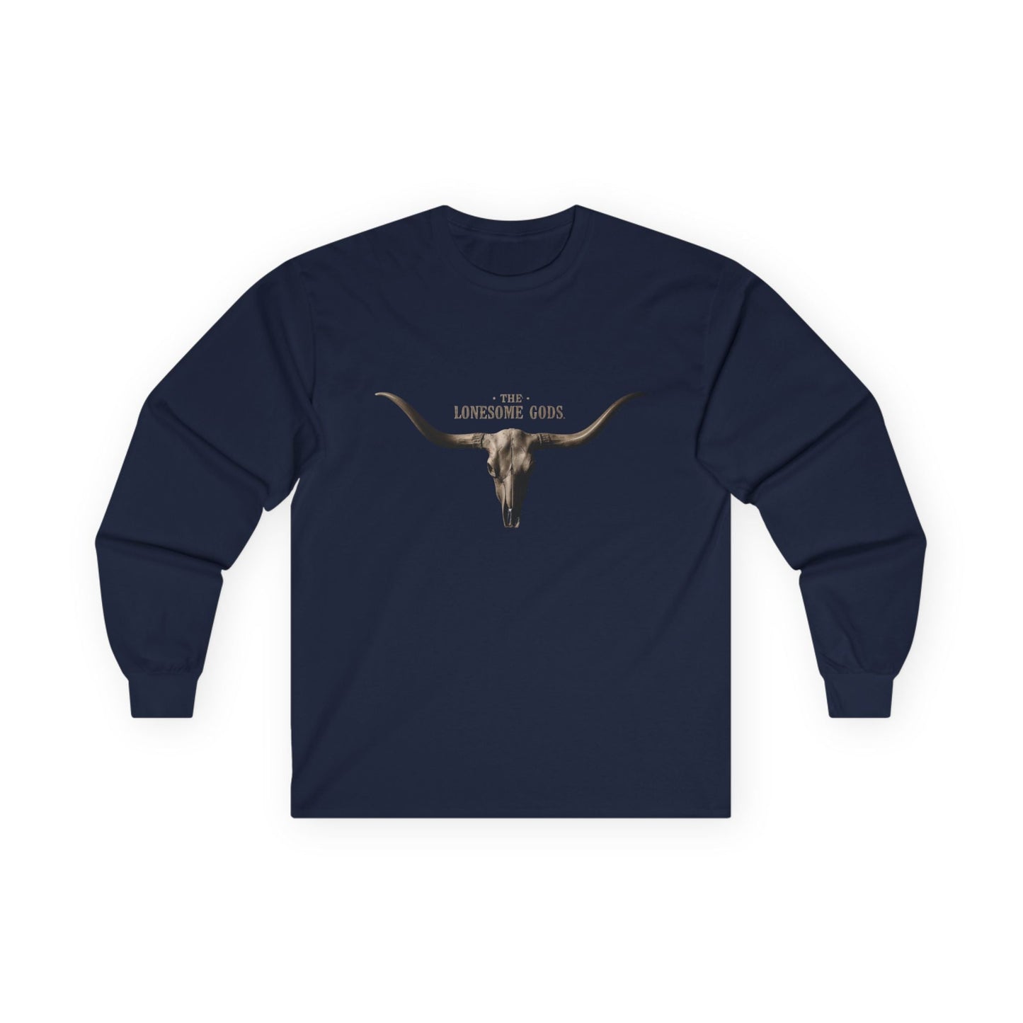 The Lonesome Gods Skull Logo Long Sleeved T-shirt Band Merch - SJM Print Store