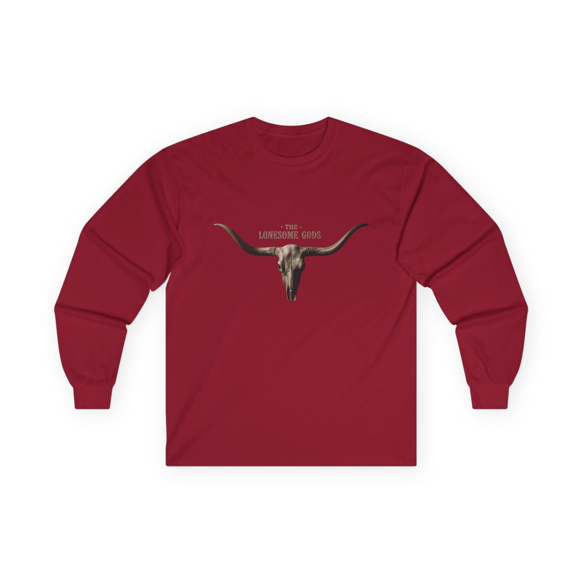 The Lonesome Gods Skull Logo Long Sleeved T-shirt Band Merch - SJM Print Store