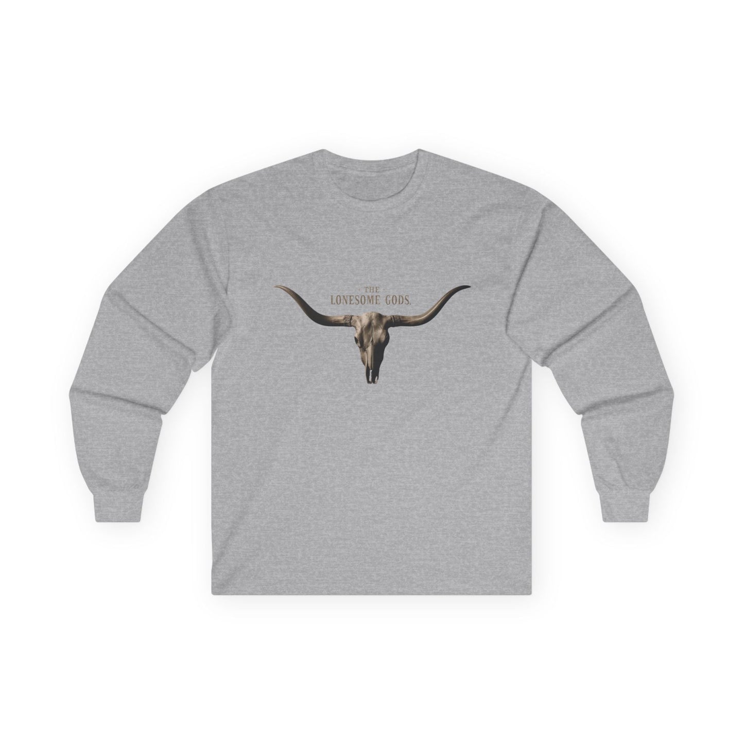 The Lonesome Gods Skull Logo Long Sleeved T-shirt Band Merch - SJM Print Store