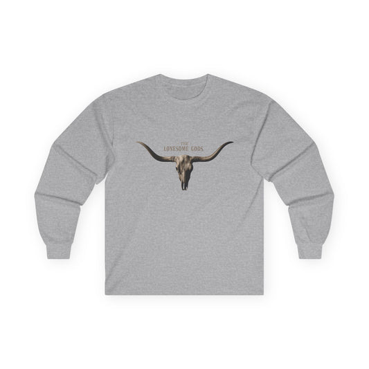 The Lonesome Gods Skull Logo Long Sleeved T-shirt Band Merch - SJM Print Store