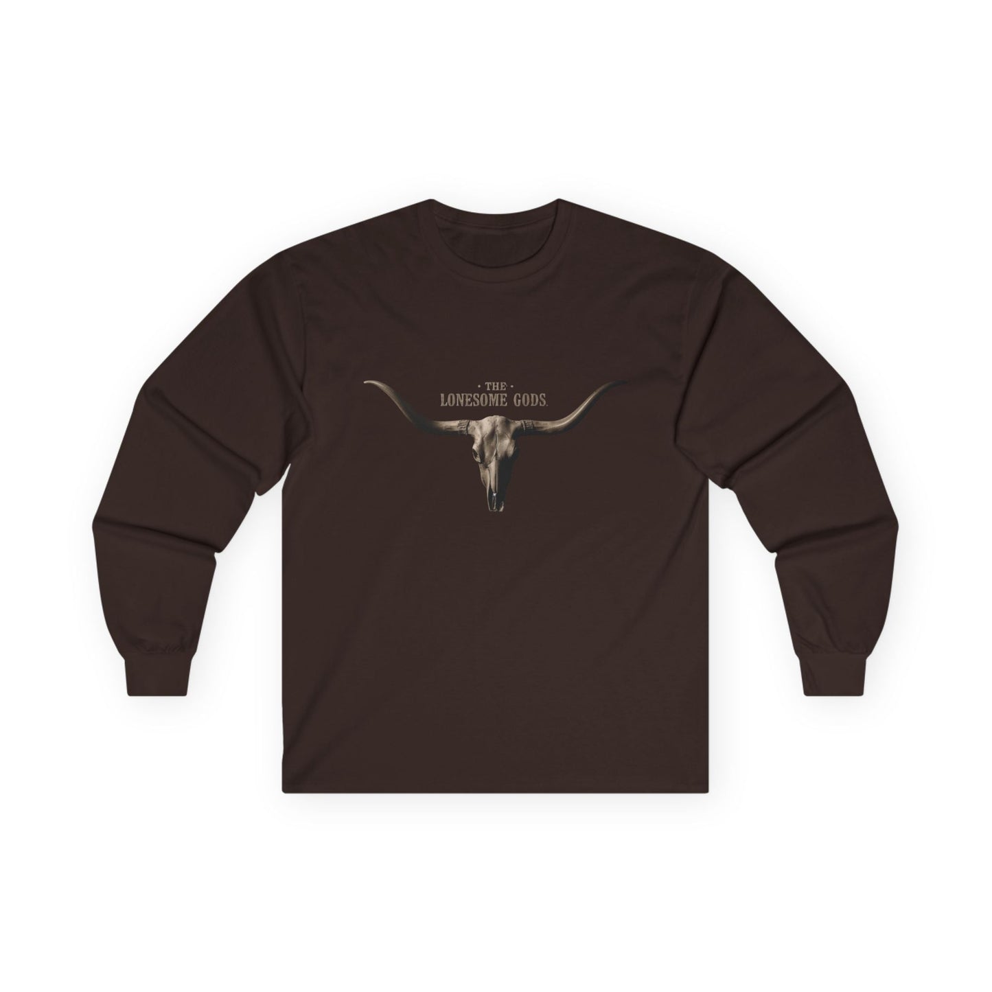 The Lonesome Gods Skull Logo Long Sleeved T-shirt Band Merch - SJM Print Store