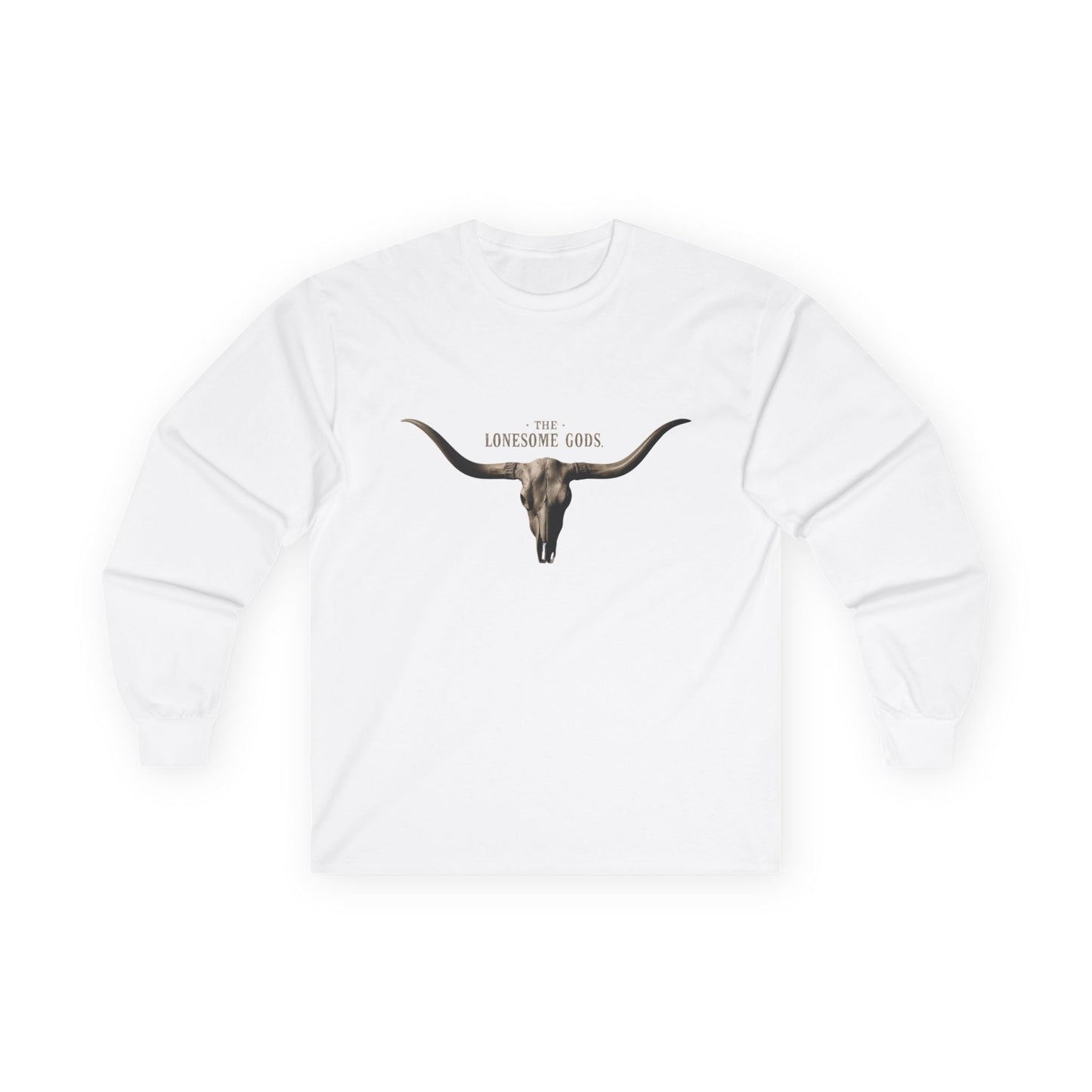 The Lonesome Gods Skull Logo Long Sleeved T-shirt Band Merch - SJM Print Store