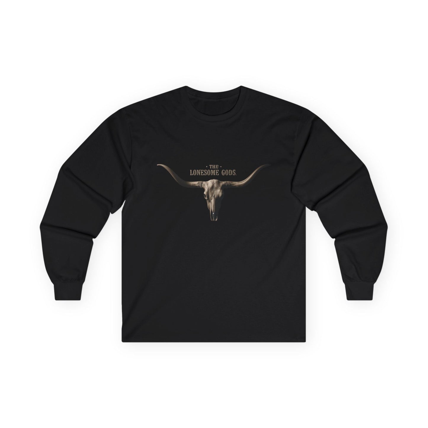 The Lonesome Gods Skull Logo Long Sleeved T-shirt Band Merch - SJM Print Store