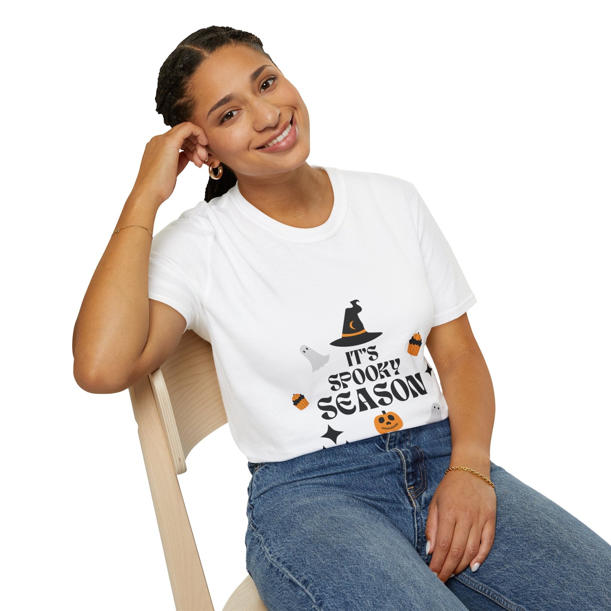 Unisex Spooky Season T-Shirt, Halloween Shirt, Fall Apparel, Casual Tee, Ghostly Graphic Tee, Autumn Fashion - SJM Print Store