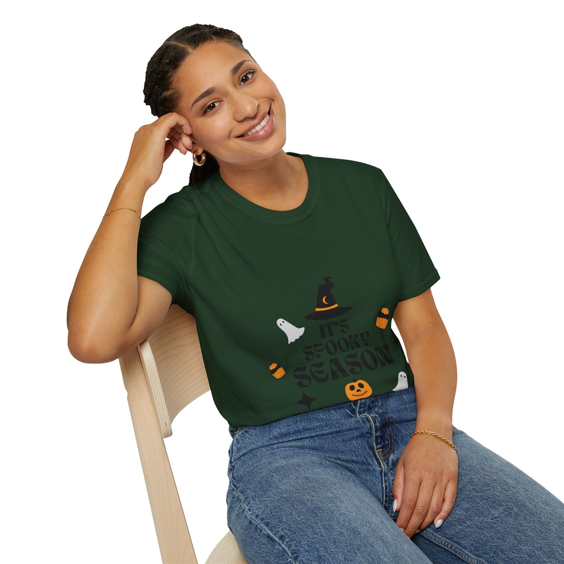Unisex Spooky Season T-Shirt, Halloween Shirt, Fall Apparel, Casual Tee, Ghostly Graphic Tee, Autumn Fashion - SJM Print Store