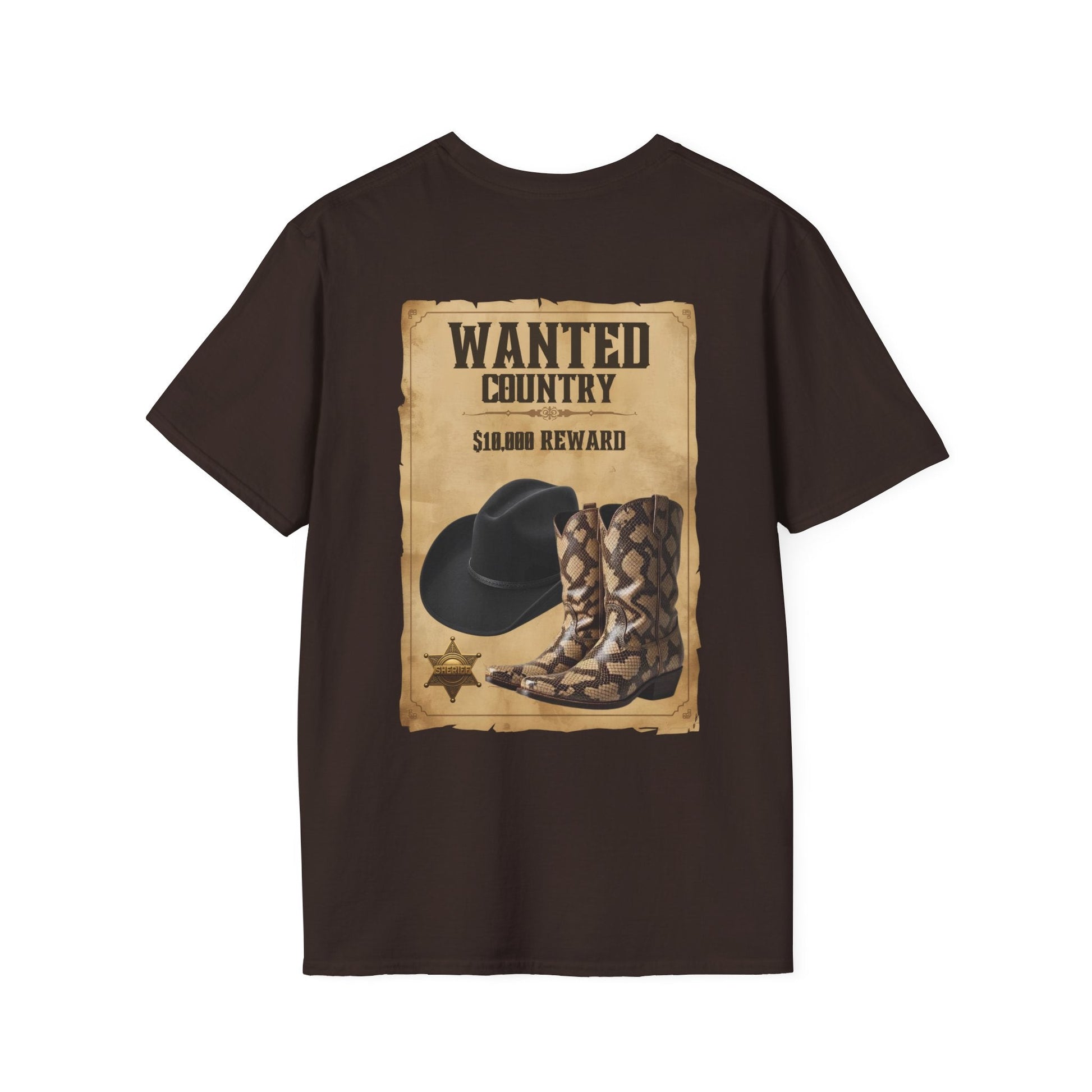 Wanted Poster Country T-Shirt Western Vintage Tee - SJM Print Store