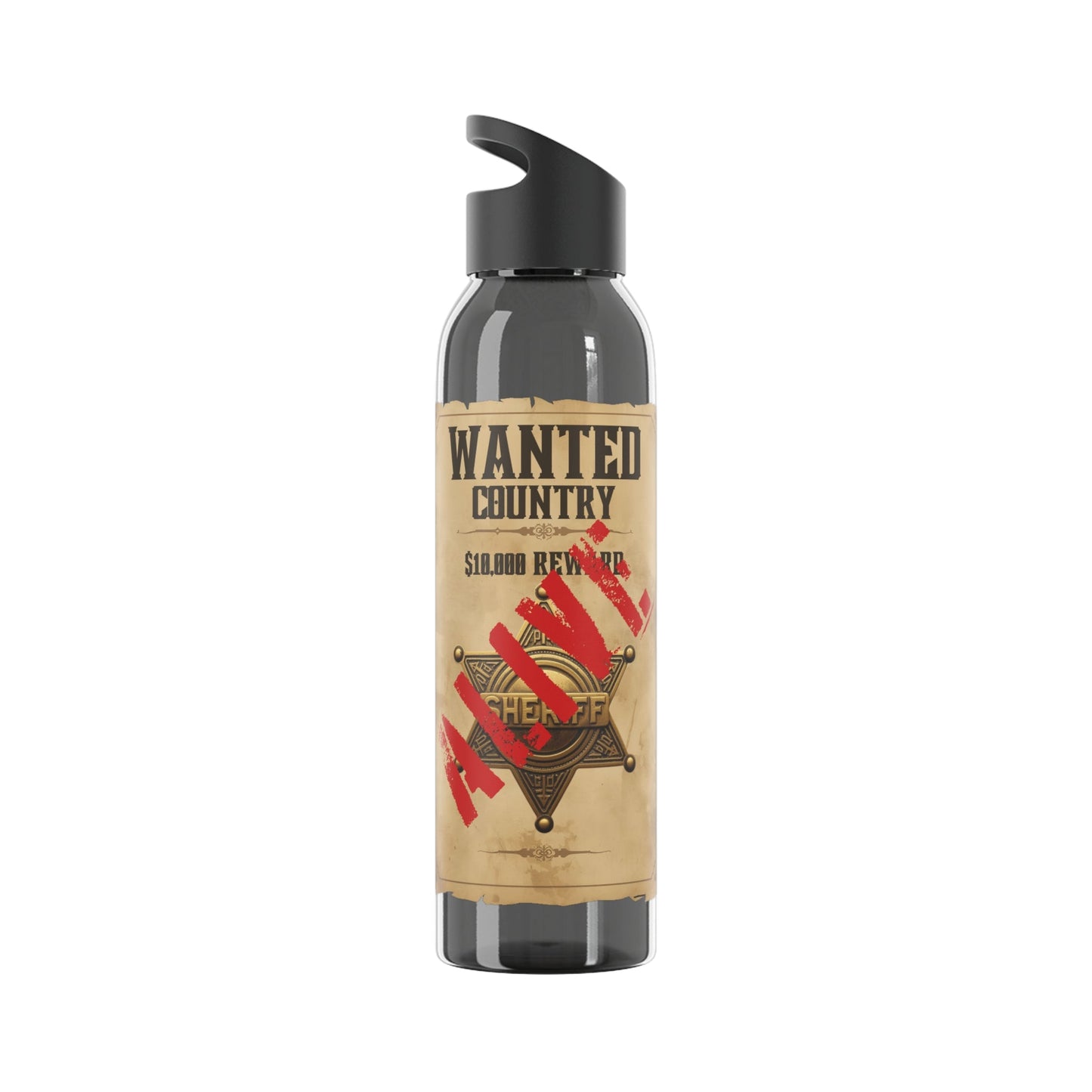 Wanted Poster Water Bottle | Vintage Style Country Themed Wanted Design - SJM Print Store