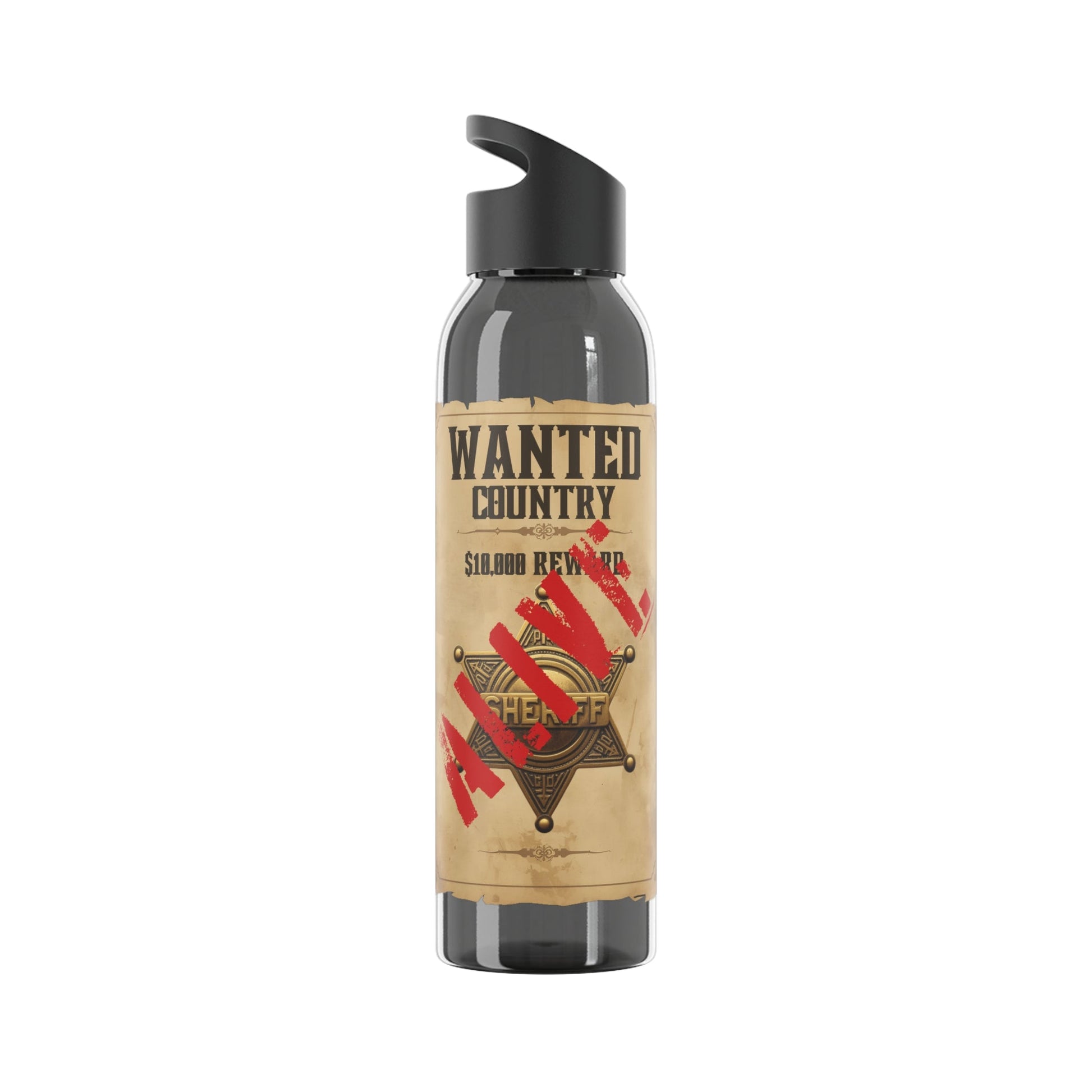 Wanted Poster Water Bottle | Vintage Style Country Themed Wanted Design - SJM Print Store