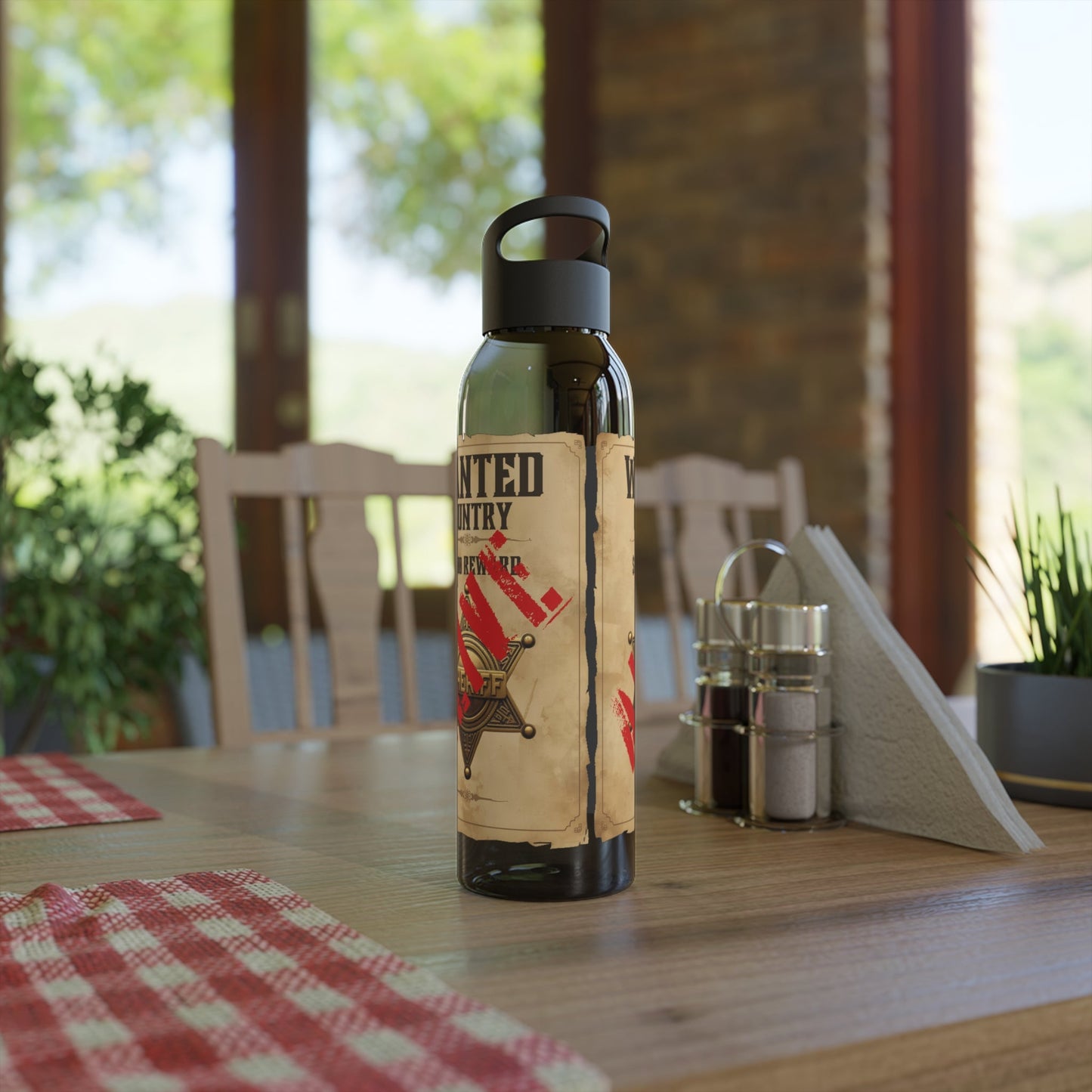 Wanted Poster Water Bottle | Vintage Style Country Themed Wanted Design - SJM Print Store