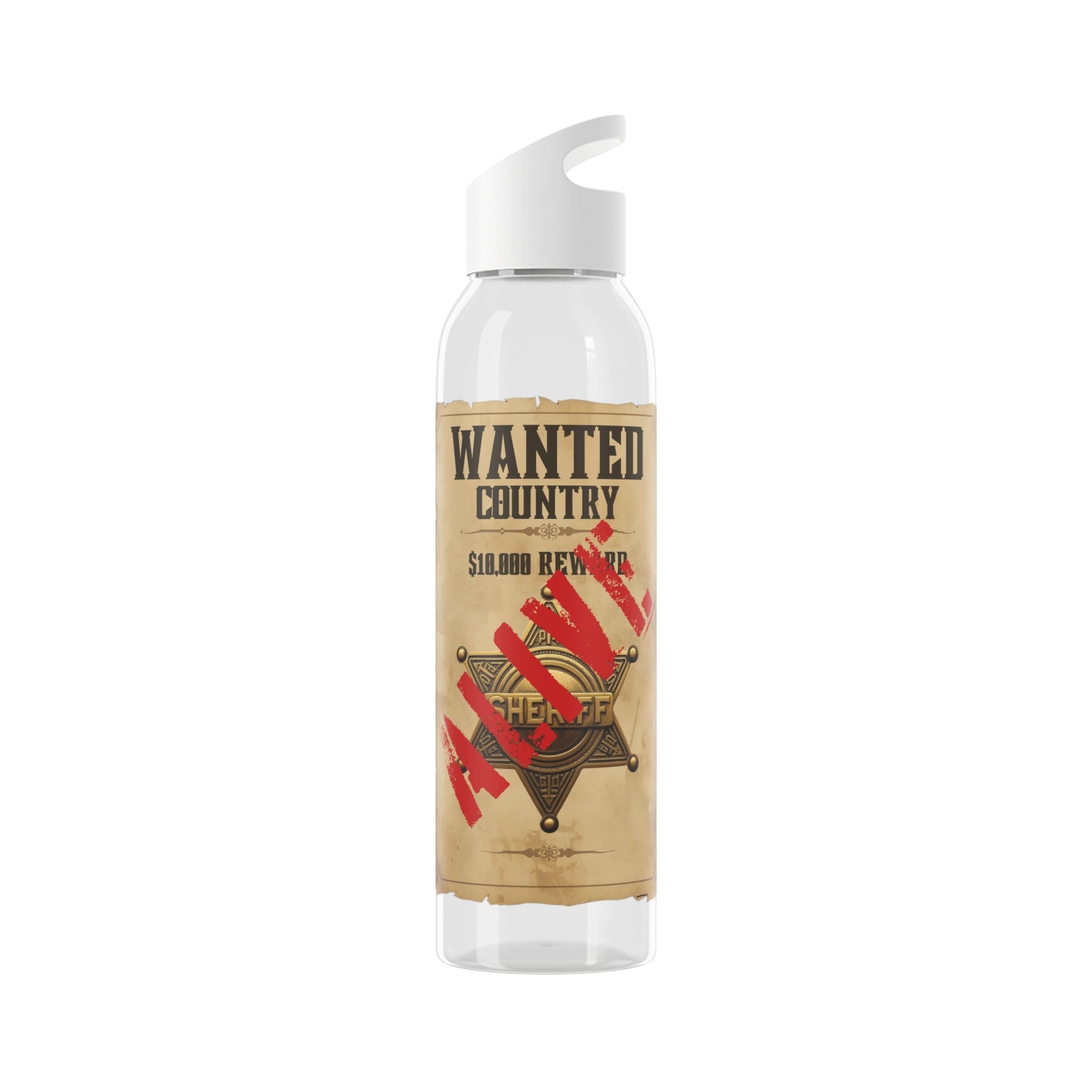 Wanted Poster Water Bottle | Vintage Style Country Themed Wanted Design - SJM Print Store