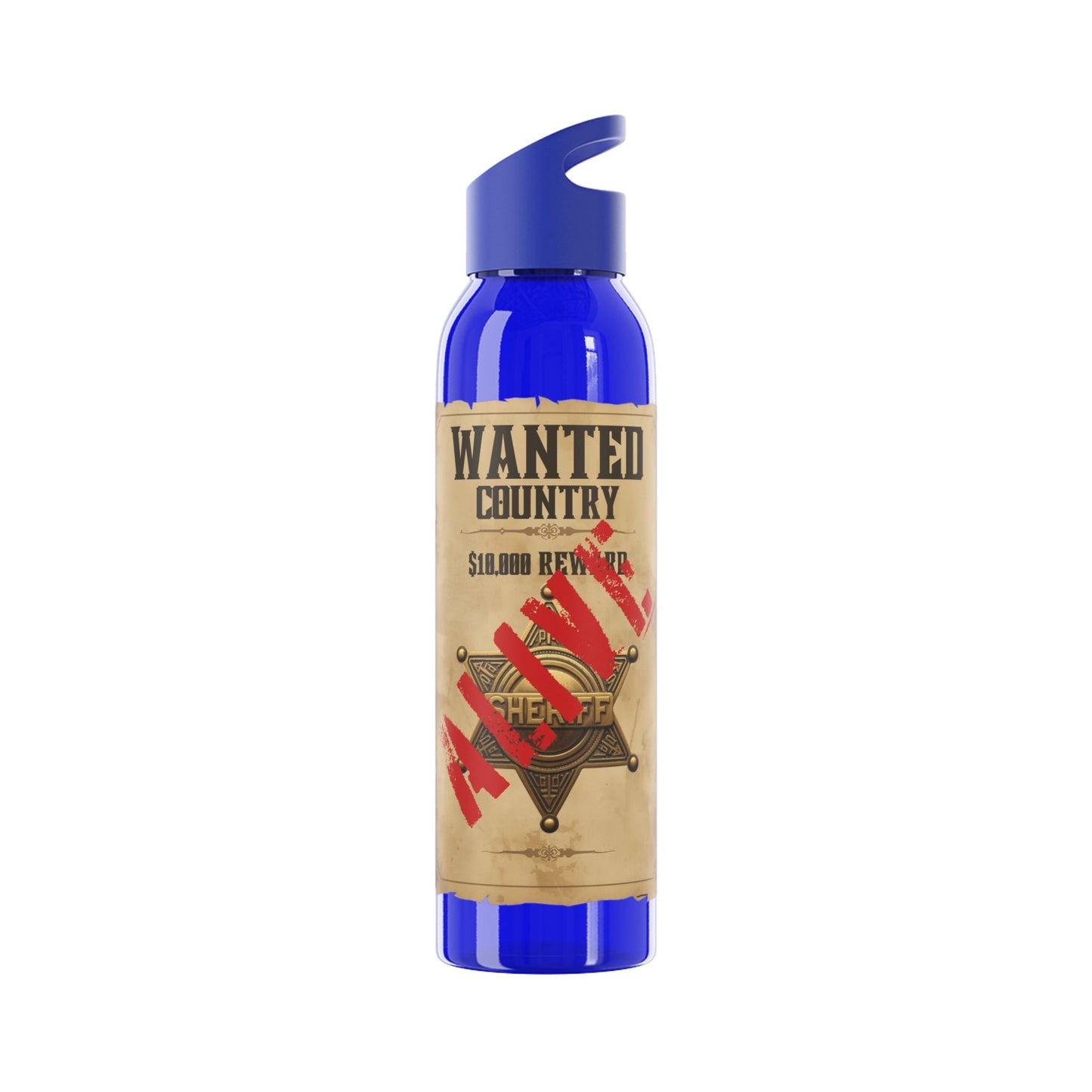 Wanted Poster Water Bottle | Vintage Style Country Themed Wanted Design - SJM Print Store