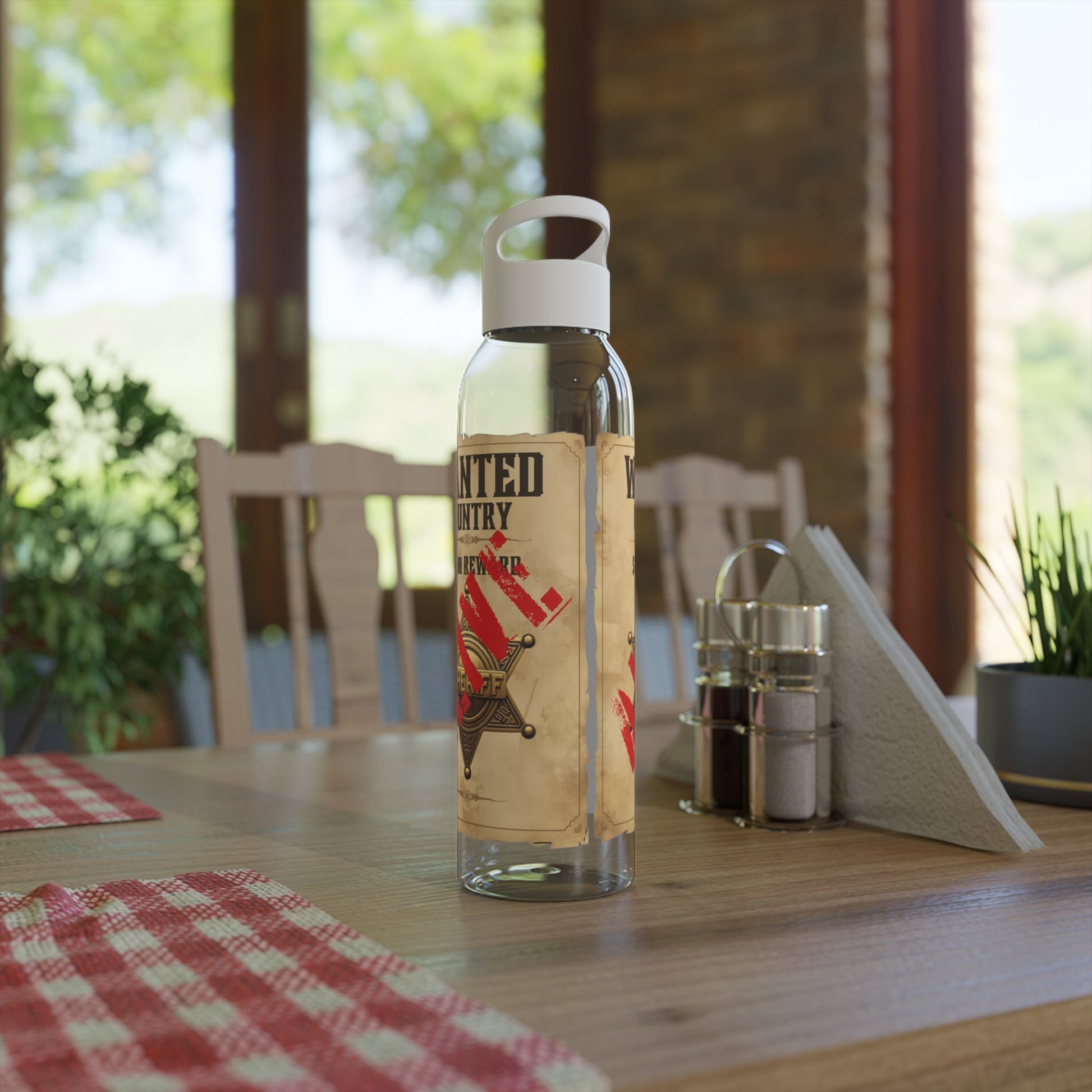 Wanted Poster Water Bottle | Vintage Style Country Themed Wanted Design - SJM Print Store