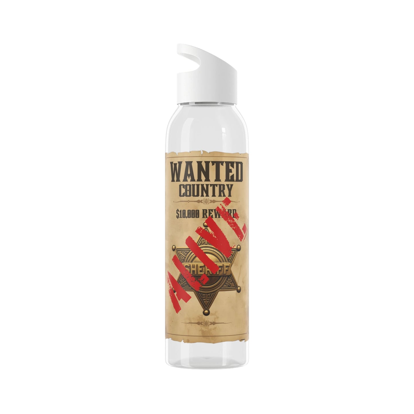 Wanted Poster Water Bottle | Vintage Style Country Themed Wanted Design - SJM Print Store