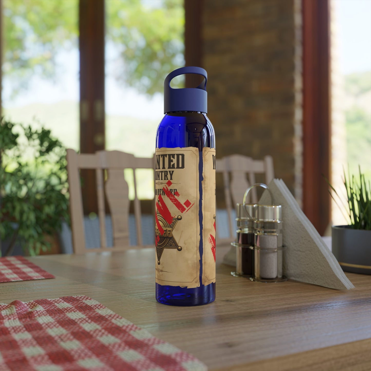 Wanted Poster Water Bottle | Vintage Style Country Themed Wanted Design - SJM Print Store