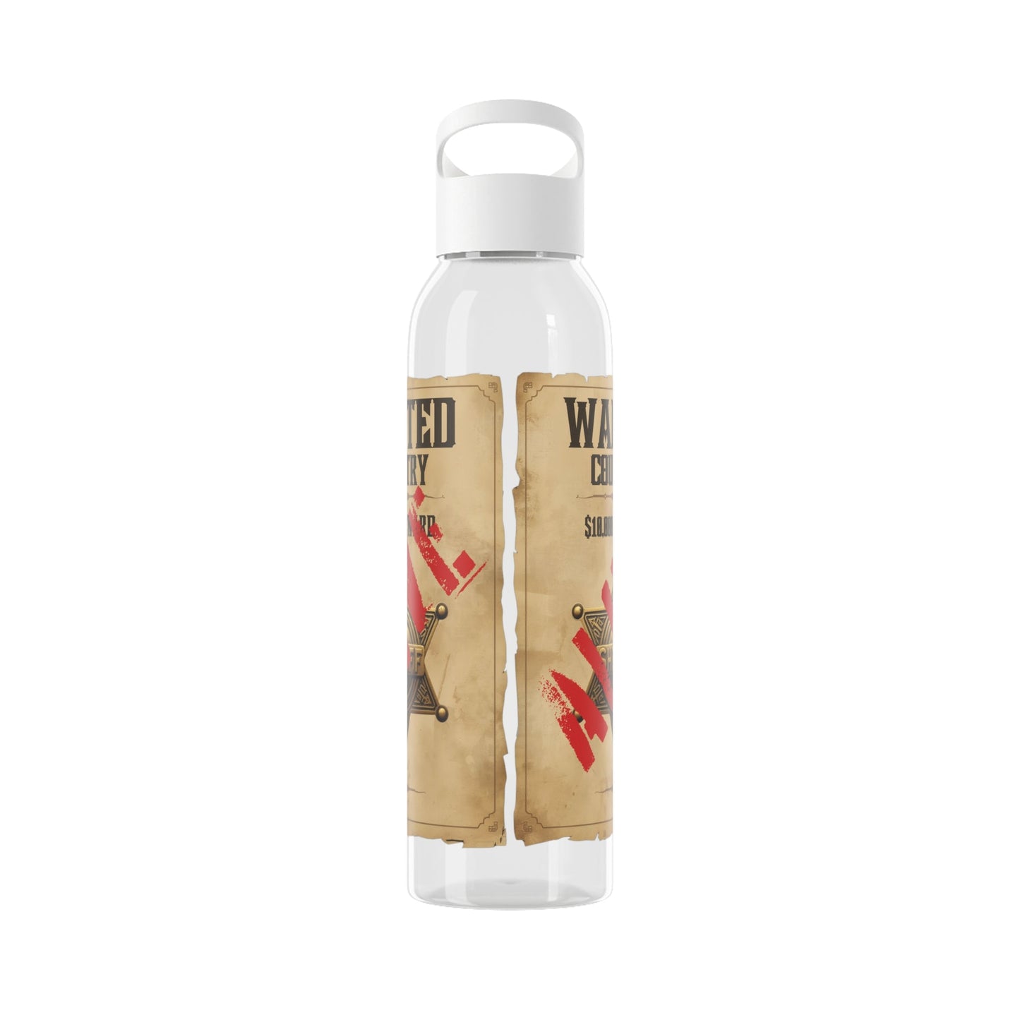 Wanted Poster Water Bottle | Vintage Style Country Themed Wanted Design - SJM Print Store
