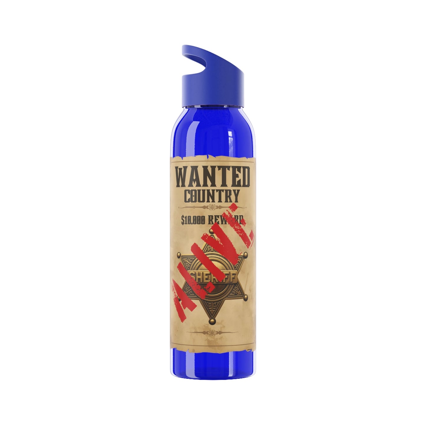 Wanted Poster Water Bottle | Vintage Style Country Themed Wanted Design - SJM Print Store