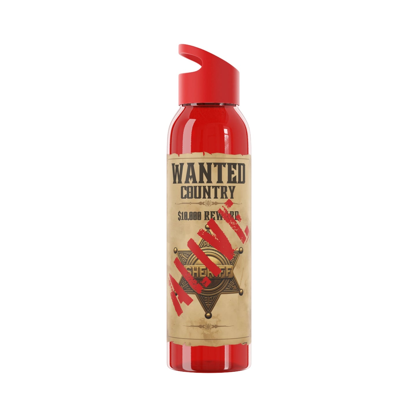 Wanted Poster Water Bottle | Vintage Style Country Themed Wanted Design - SJM Print Store