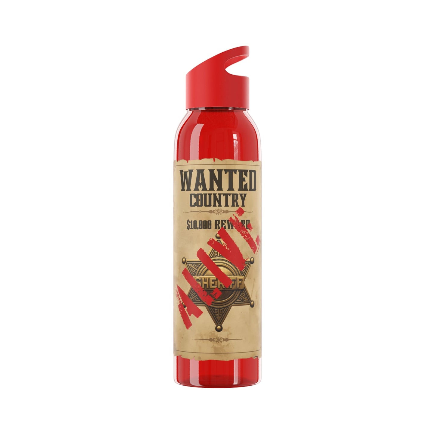 Wanted Poster Water Bottle | Vintage Style Country Themed Wanted Design - SJM Print Store