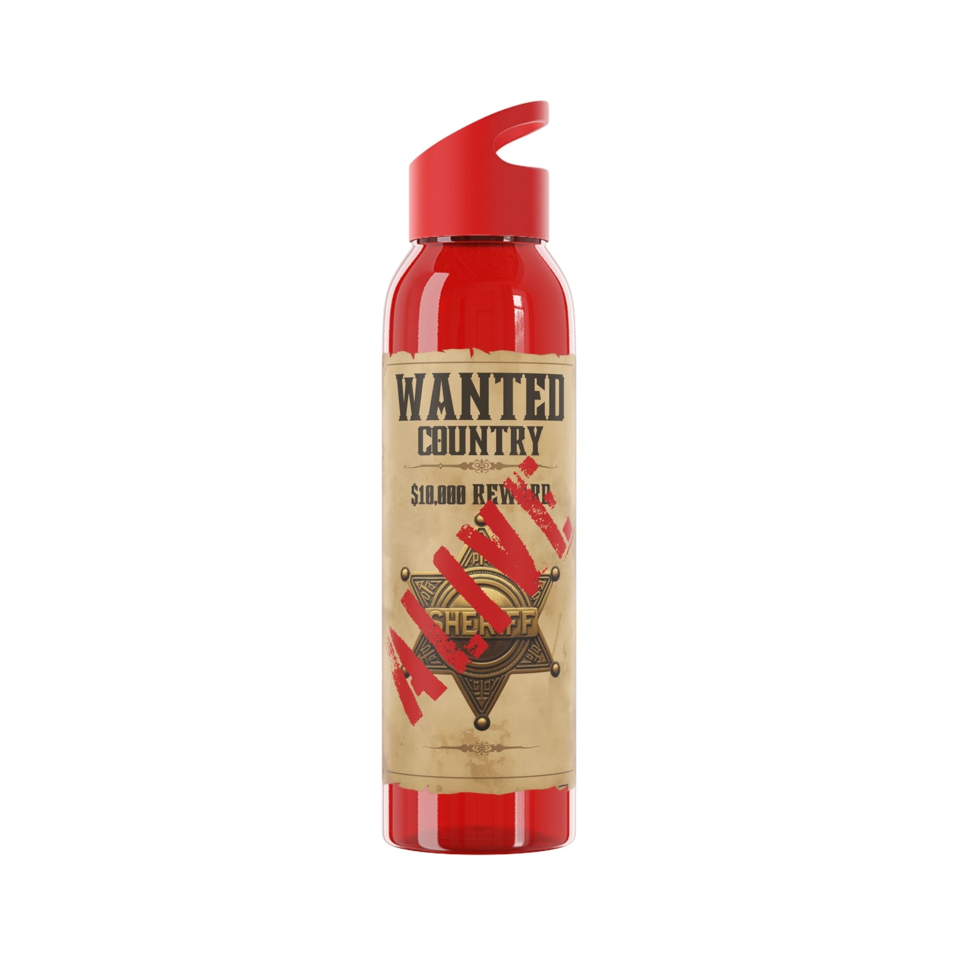 Wanted Poster Water Bottle | Vintage Style Country Themed Wanted Design - SJM Print Store