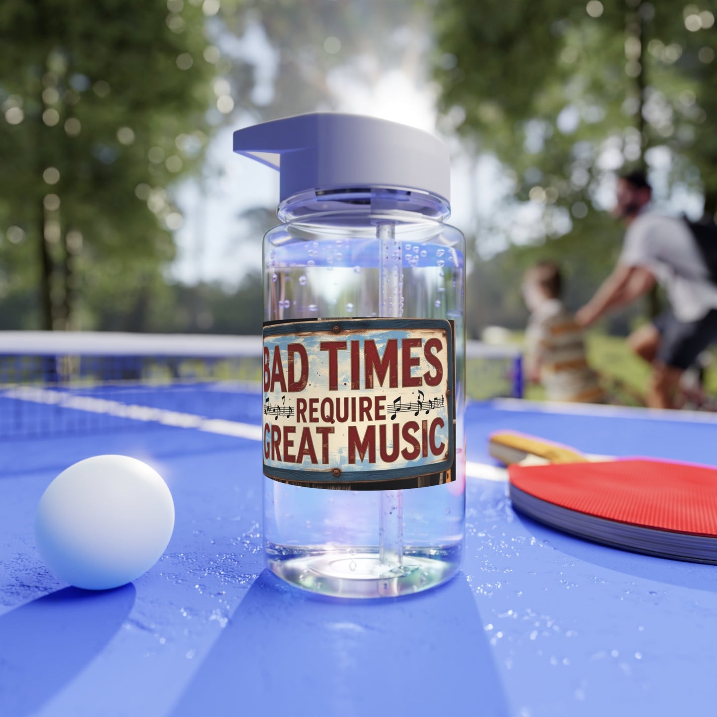 Water Bottle with Musical Vibe Logo and Straw - the go to bottle for anyone who wants to stay hydrated on the go! - SJM Print Store