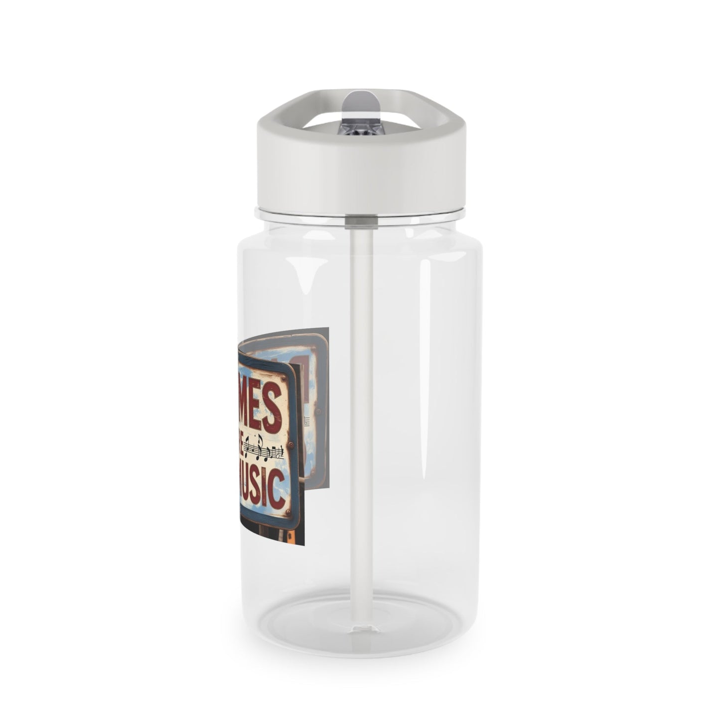 Water Bottle with Musical Vibe Logo and Straw - the go to bottle for anyone who wants to stay hydrated on the go! - SJM Print Store