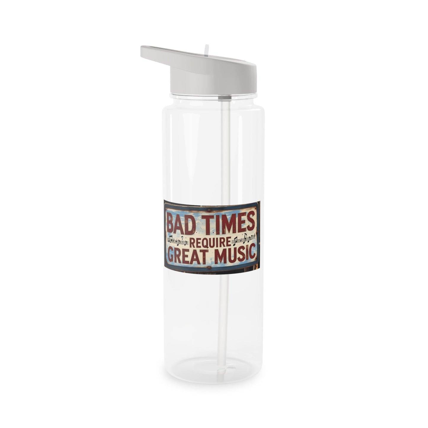 Water Bottle with Musical Vibe Logo and Straw - the go to bottle for anyone who wants to stay hydrated on the go! - SJM Print Store
