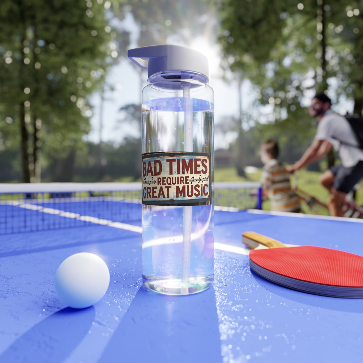 Water Bottle with Musical Vibe Logo and Straw - the go to bottle for anyone who wants to stay hydrated on the go! - SJM Print Store