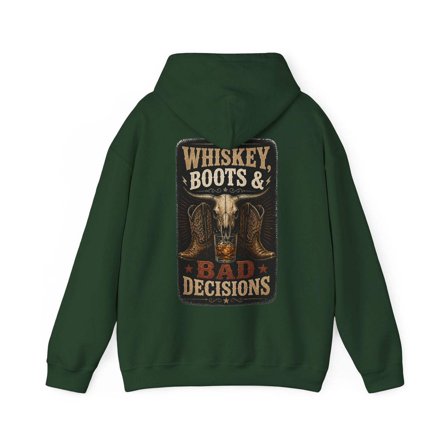 Whiskey, Boots & Bad Decisions Hoodie - SJM Print Store
