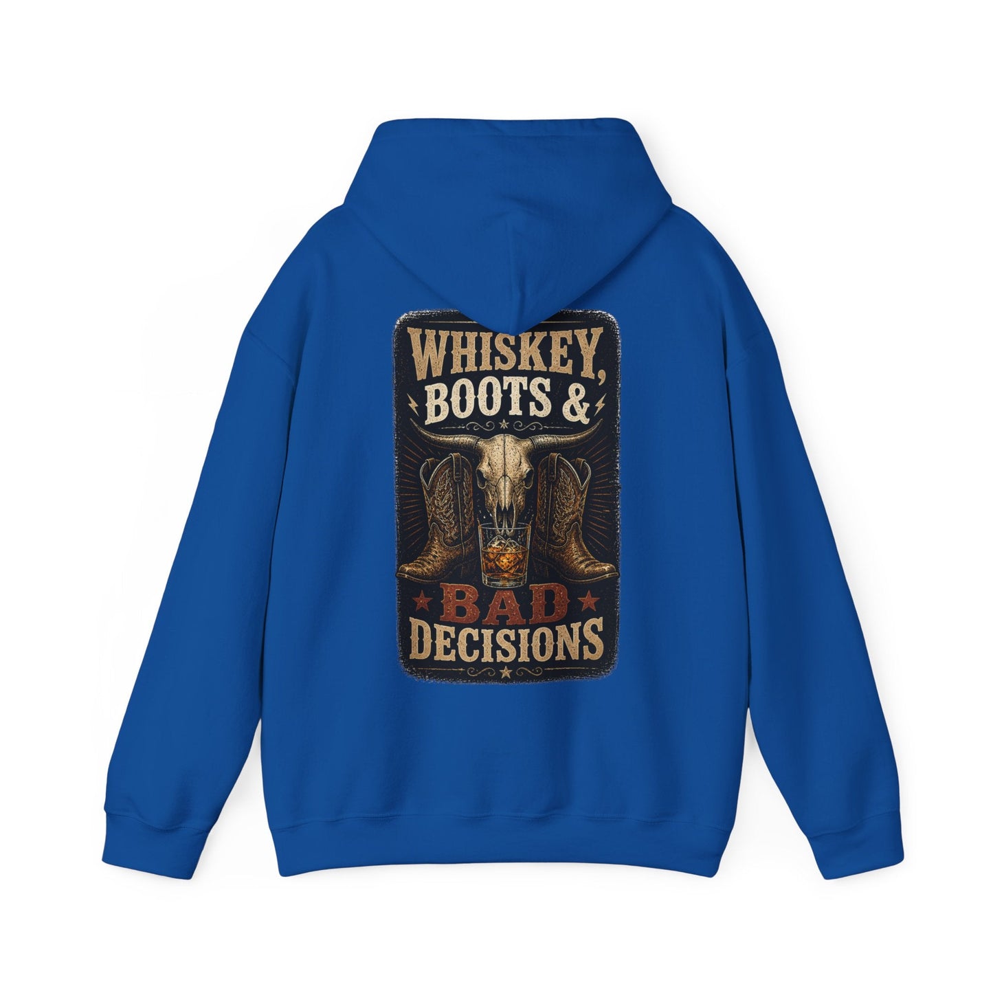 Whiskey, Boots & Bad Decisions Hoodie - SJM Print Store