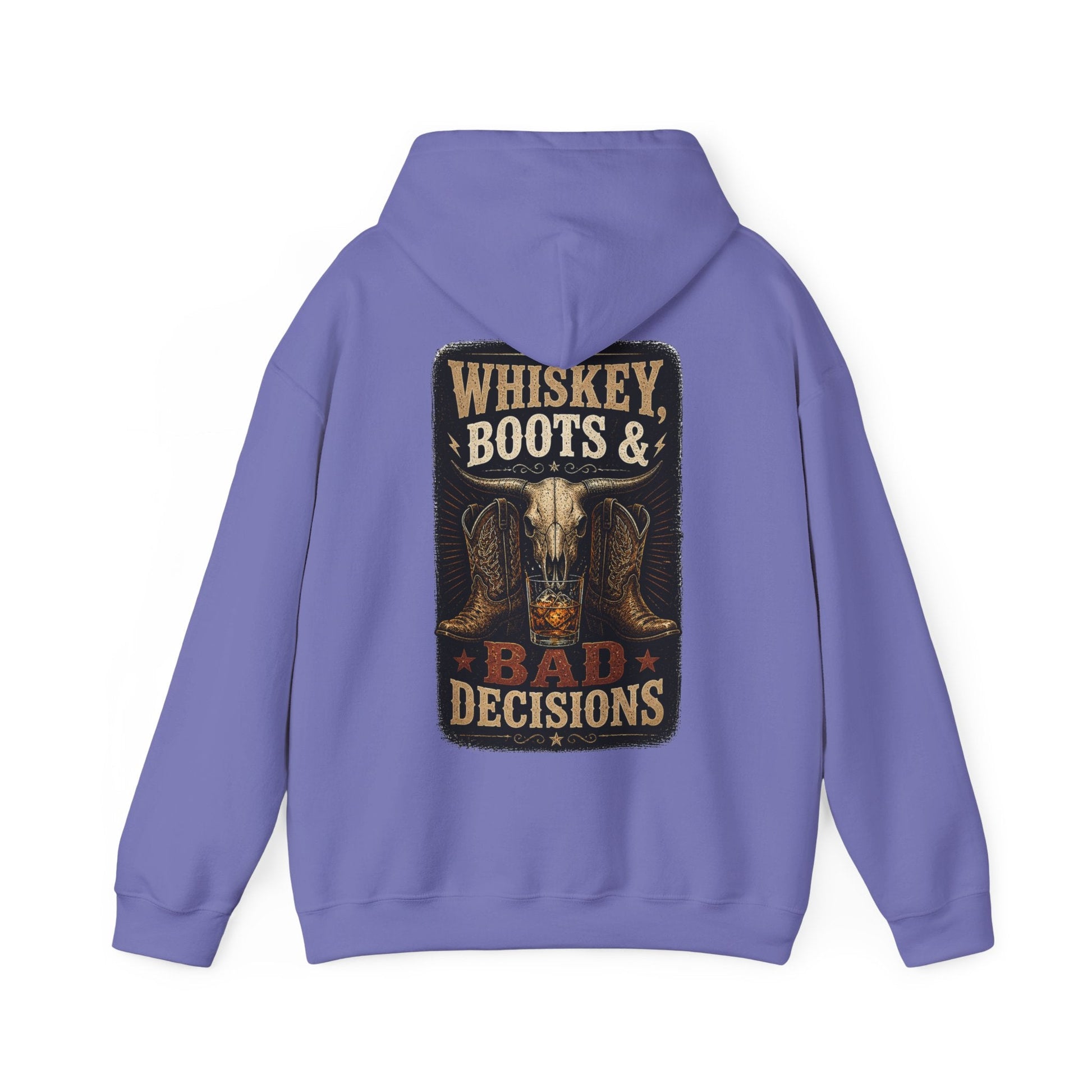 Whiskey, Boots & Bad Decisions Hoodie - SJM Print Store