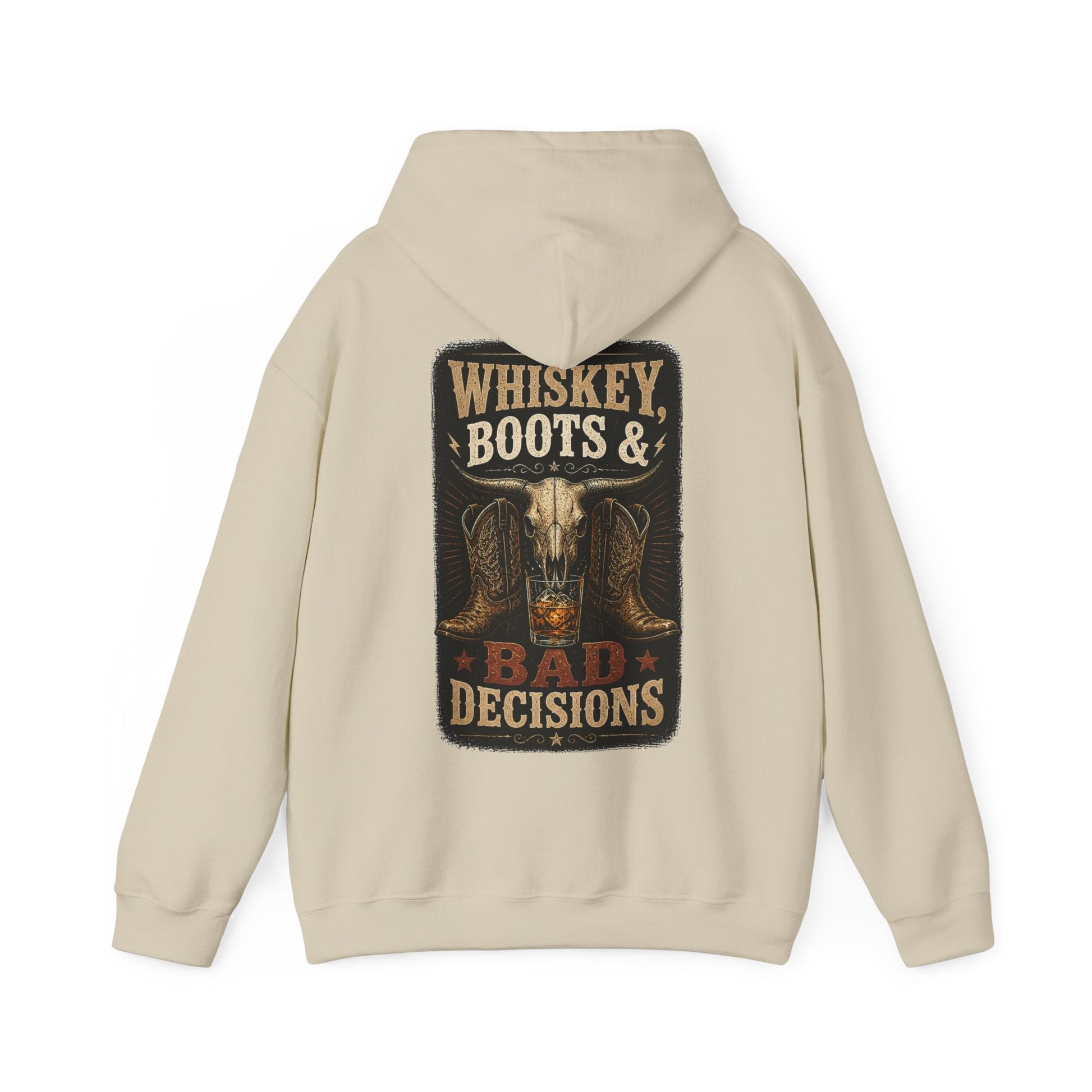 Whiskey, Boots & Bad Decisions Hoodie - SJM Print Store