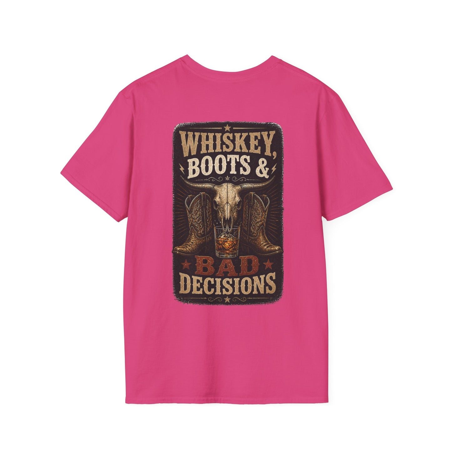 Whiskey, Boots Bad Decisions Western Graphic Tee - SJM Print Store