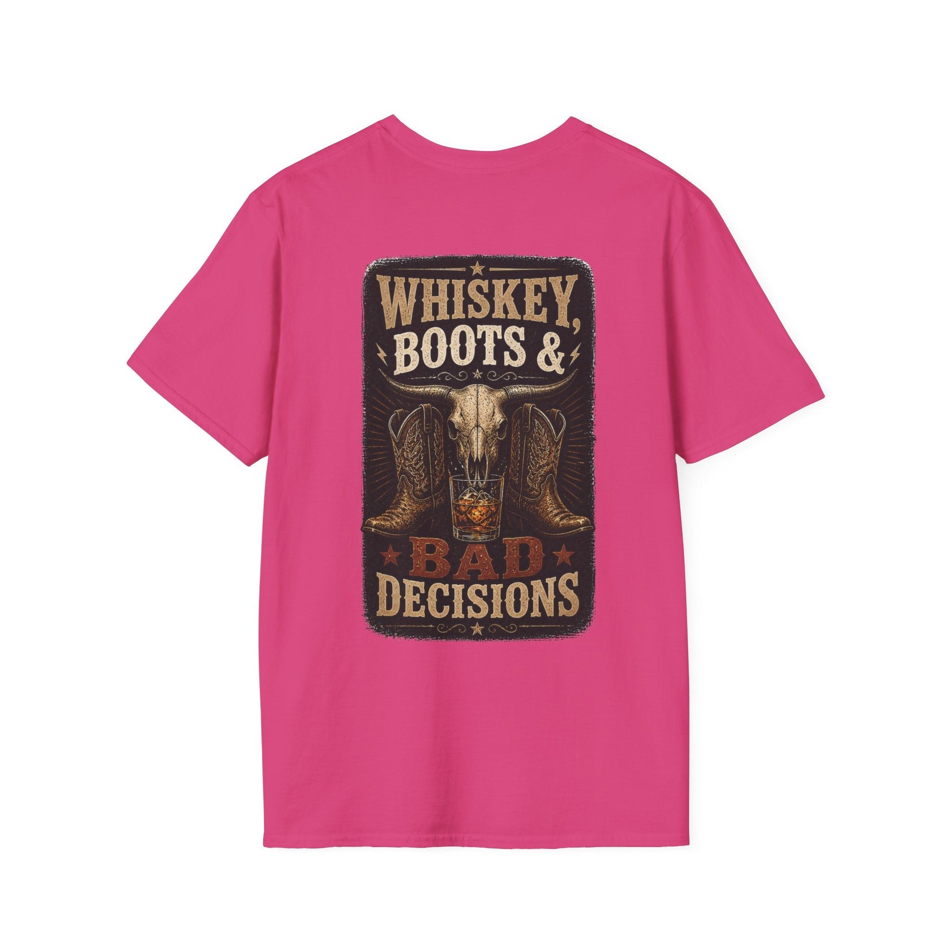 Whiskey, Boots Bad Decisions Western Graphic Tee - SJM Print Store