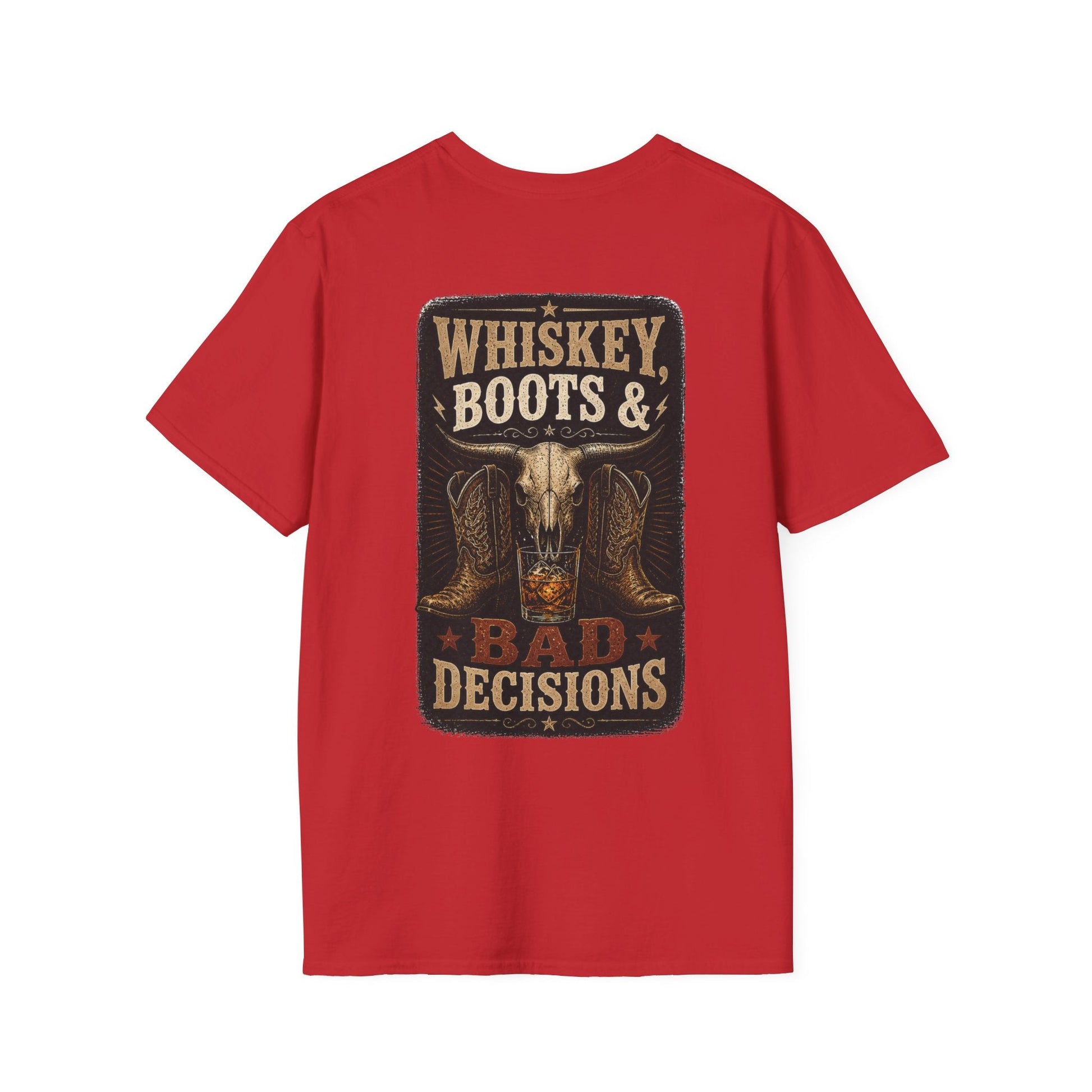 Whiskey, Boots Bad Decisions Western Graphic Tee - SJM Print Store