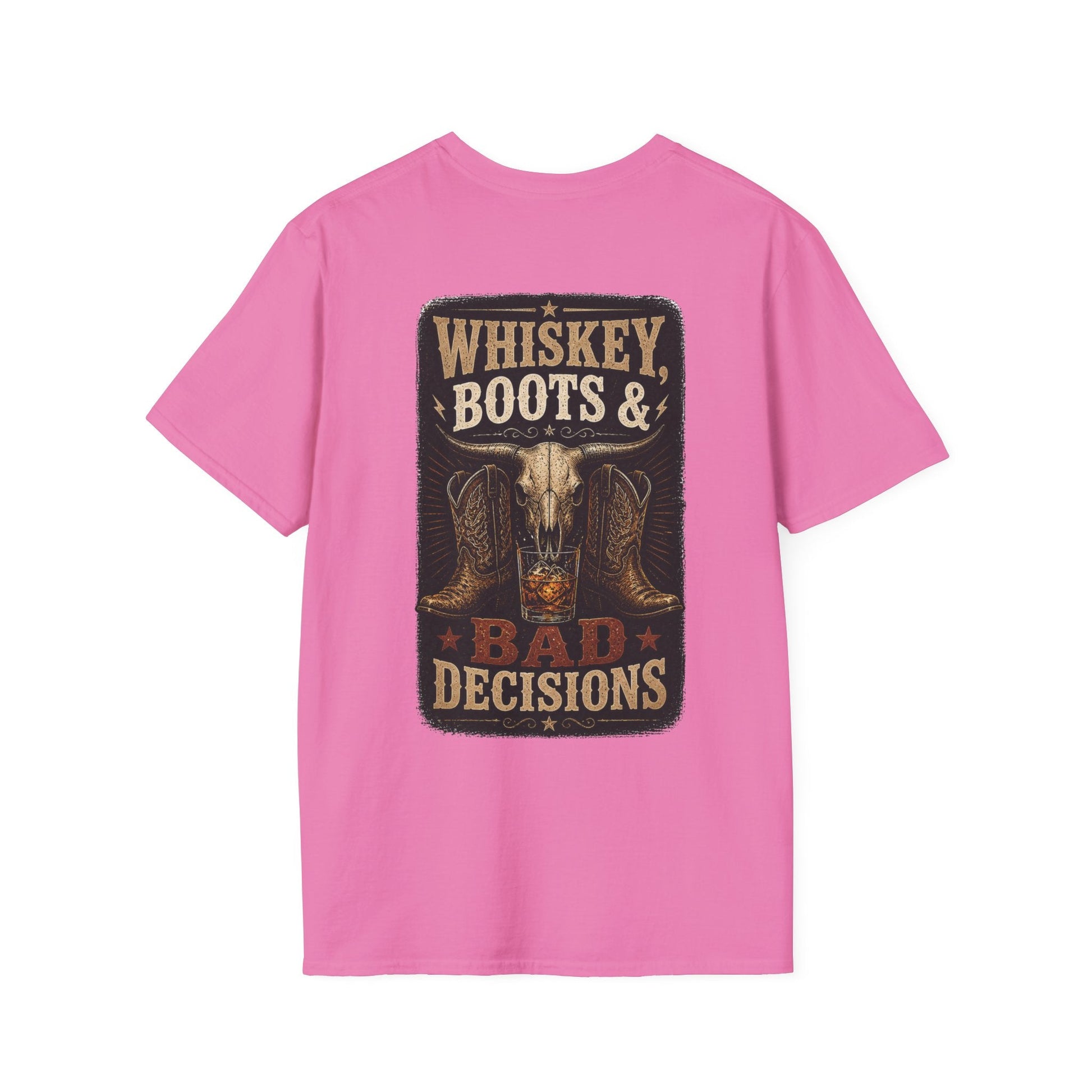 Whiskey, Boots Bad Decisions Western Graphic Tee - SJM Print Store