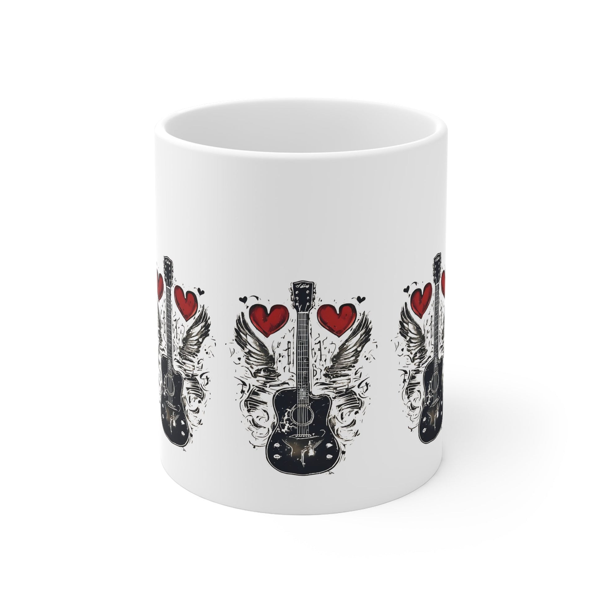 Winged Guitar with Heart Graphic Mug - SJM Print Store